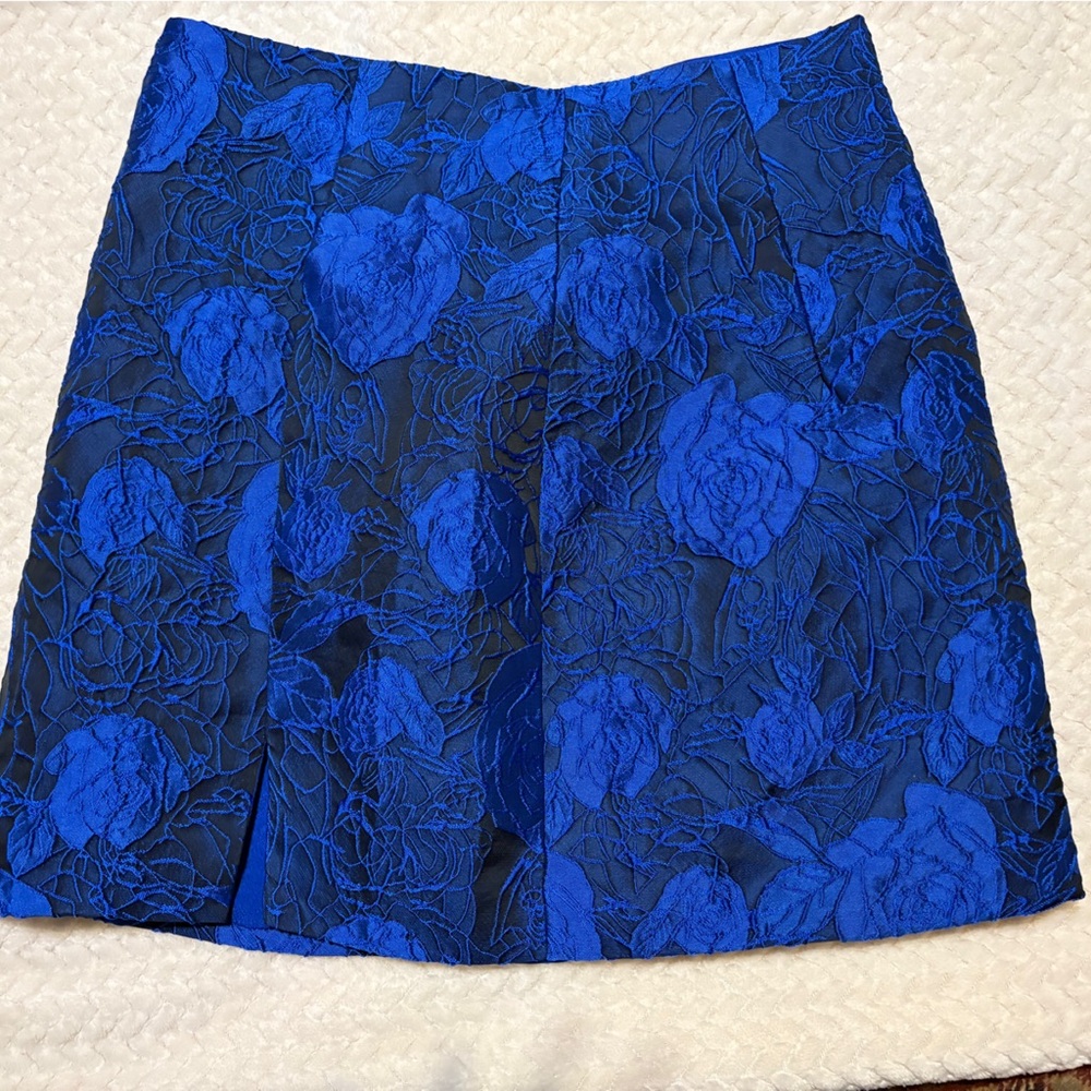 Vibrant Blue Floral Mini Skirt